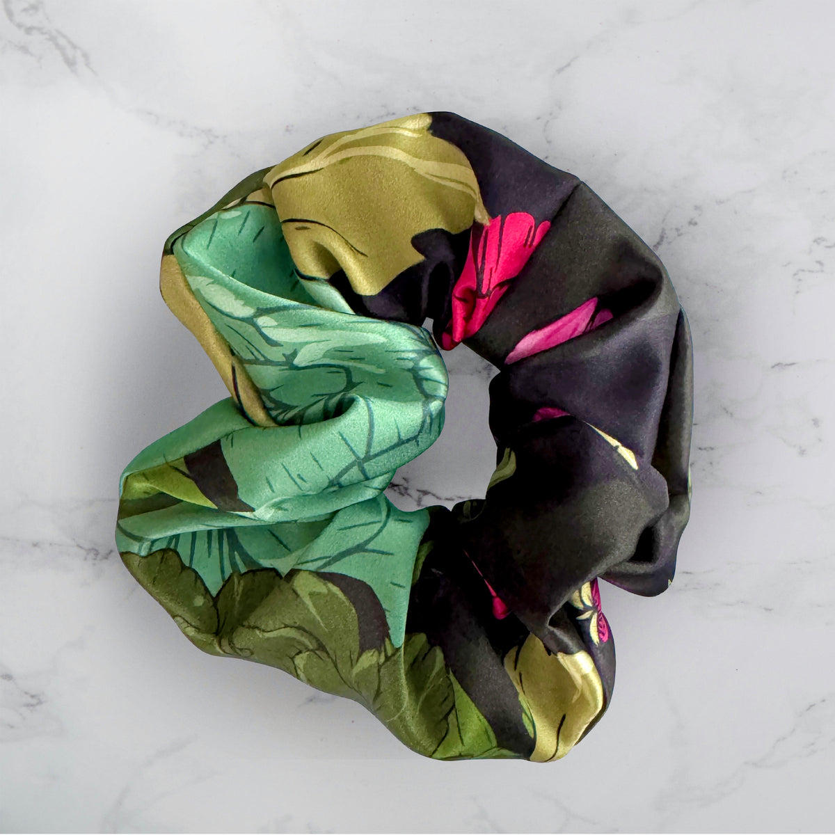 SILK SCRUNCHIES | Peony Garden - 100% Silk, Versatile hair Accessory