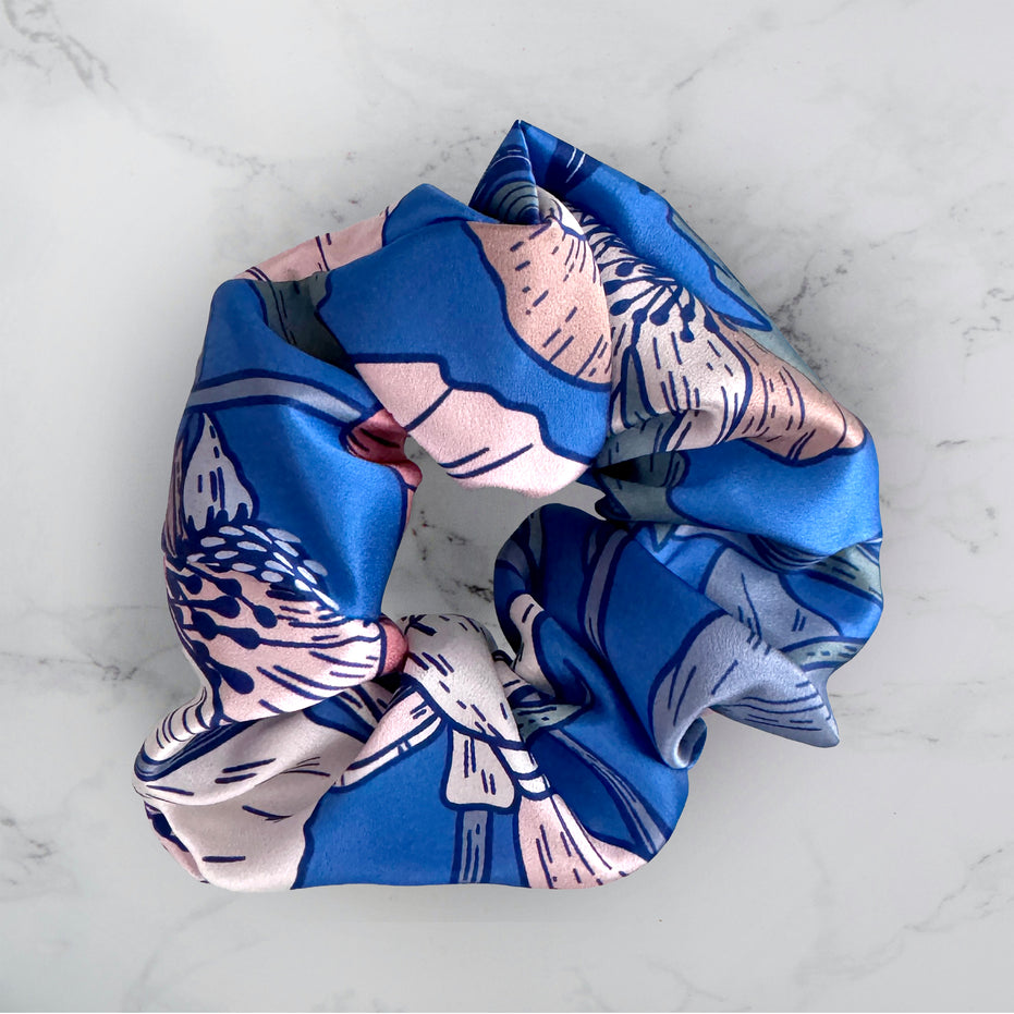 SILK SCRUNCHIES | Electric Garden - 100% Silk, Versatile hair Accessory