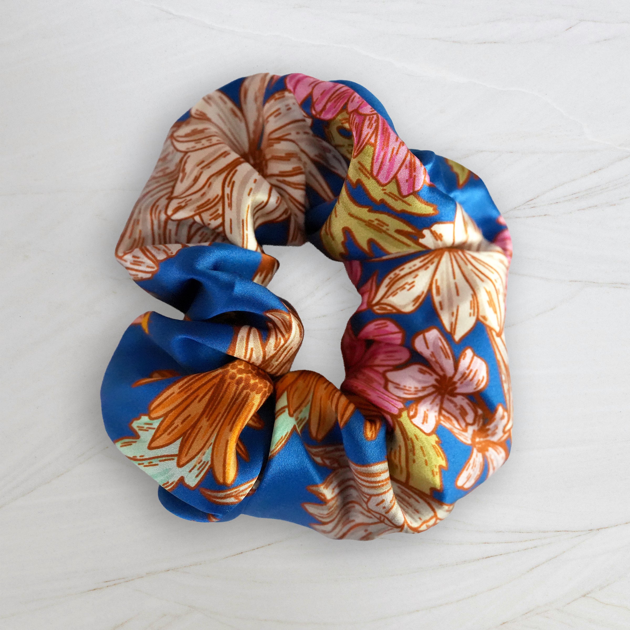 SILK SCRUNCHIES | Floral Buzz - 100% Silk, Versatile hair Accessory