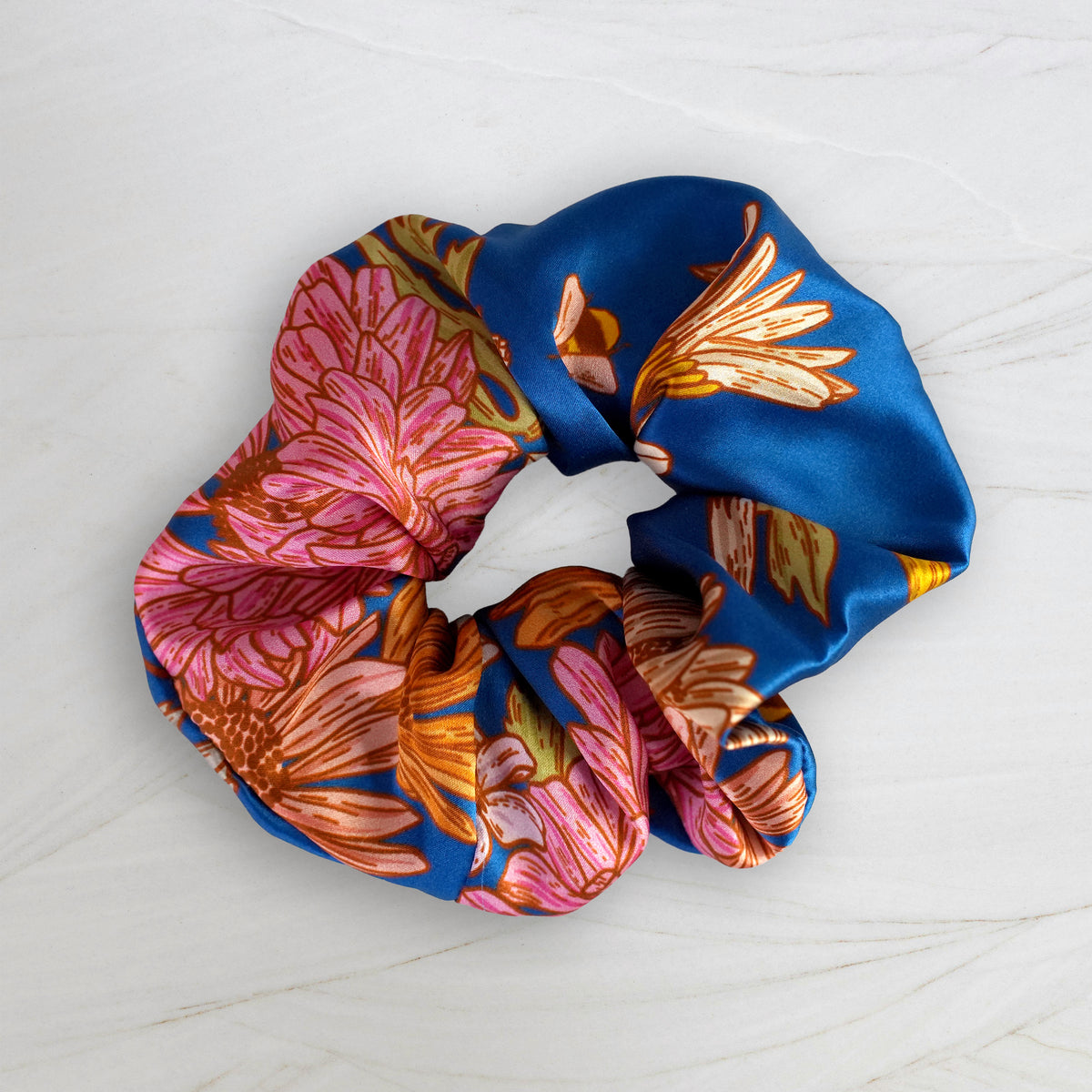 SILK SCRUNCHIES | Floral Buzz - 100% Silk, Versatile hair Accessory