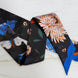 SKINNY SILK SCARF | Midnight Wildflower Garden - 100% Silk, Versatile Floral Scarf and Bow Accessory 39