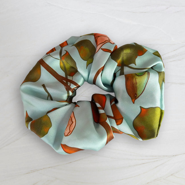 SILK SCRUNCHIES | Woodland Sky - 100% Silk, Versatile hair Accessory