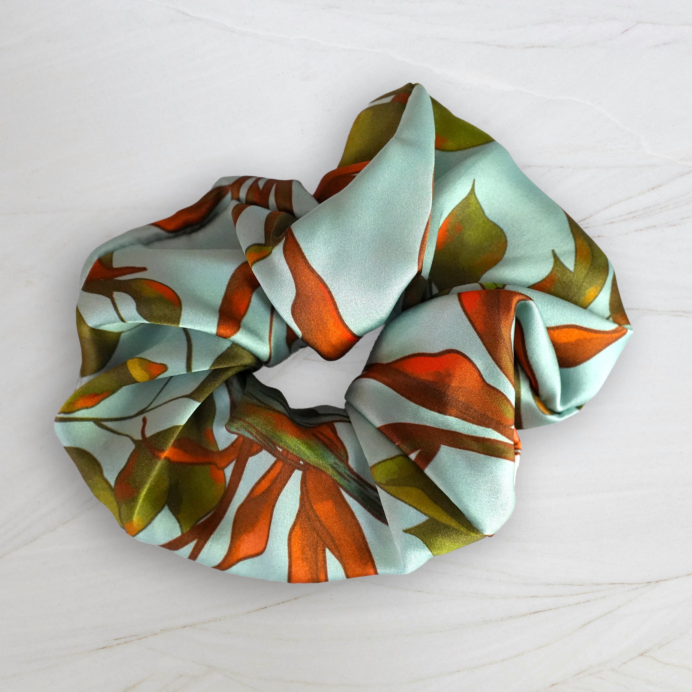 SILK SCRUNCHIES | Woodland Sky - 100% Silk, Versatile hair Accessory