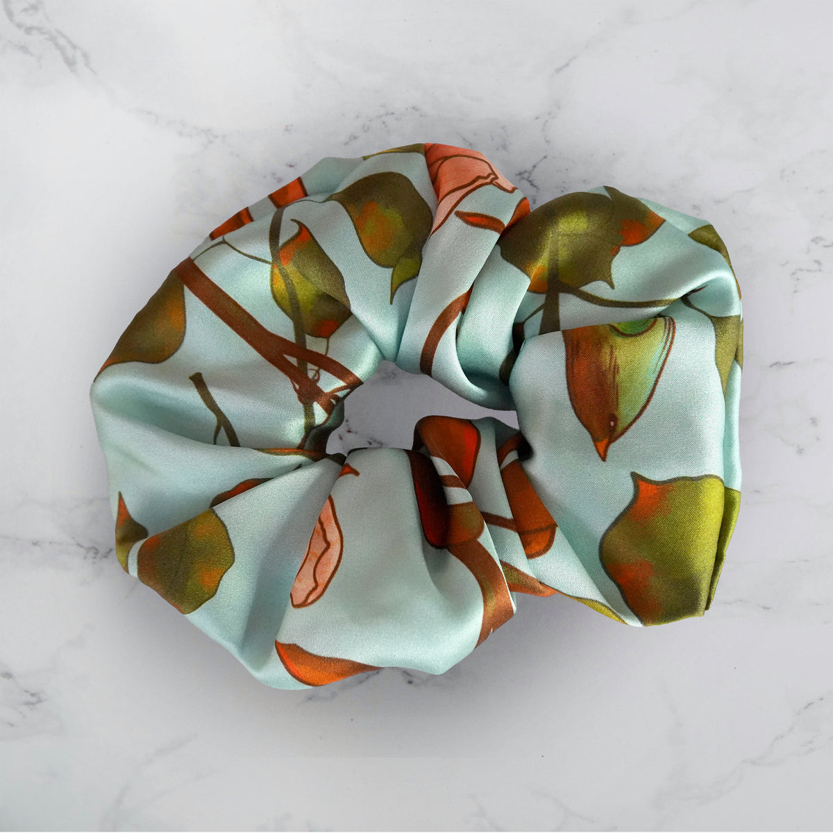 SILK SCRUNCHIES | Woodland Sky - 100% Silk, Versatile hair Accessory
