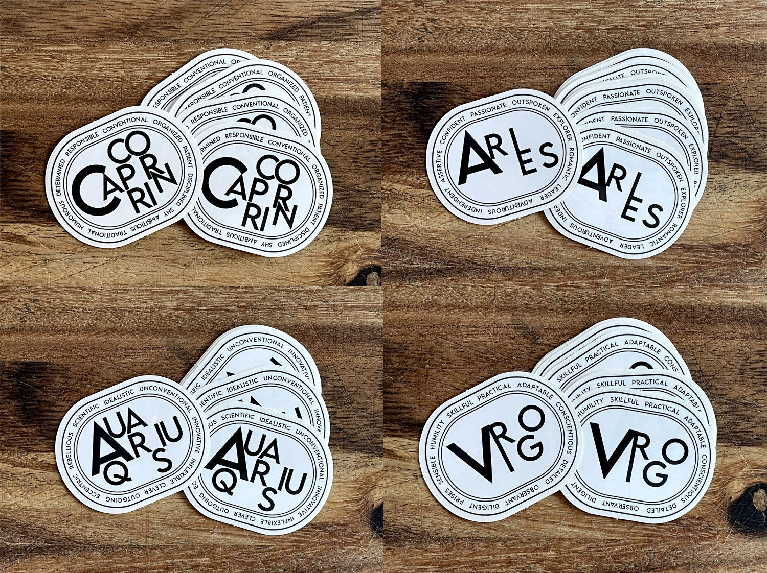 Modern & Chic Zodiac Stickers, astrology signs clear sticker modern black zodiac sign vinyl sticker