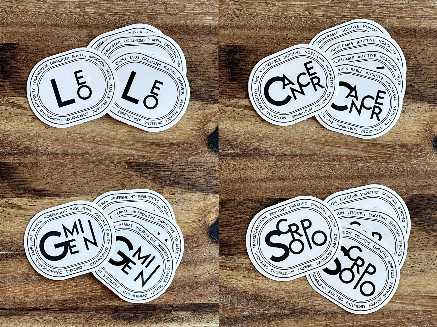 Modern & Chic Zodiac Stickers, astrology signs clear sticker modern black zodiac sign vinyl sticker
