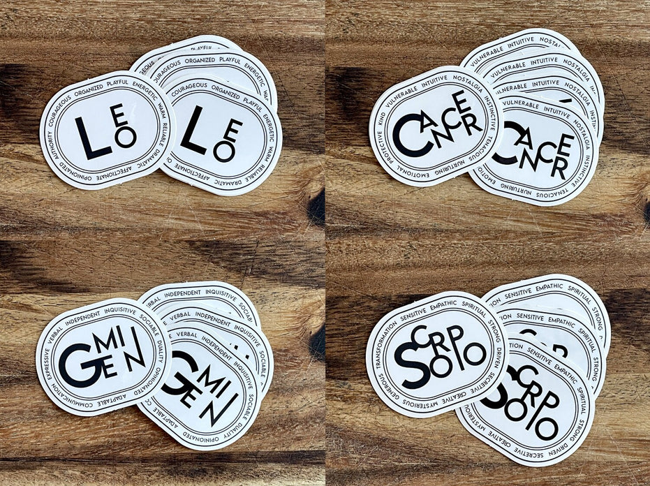 Modern & Chic Zodiac Stickers, astrology signs clear sticker modern black zodiac sign vinyl sticker