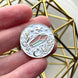 Crystal Power Soft Enamel Pin, crystal and floral lapel pin white and pink crystal pin magical crystal and floral soft enamel pin