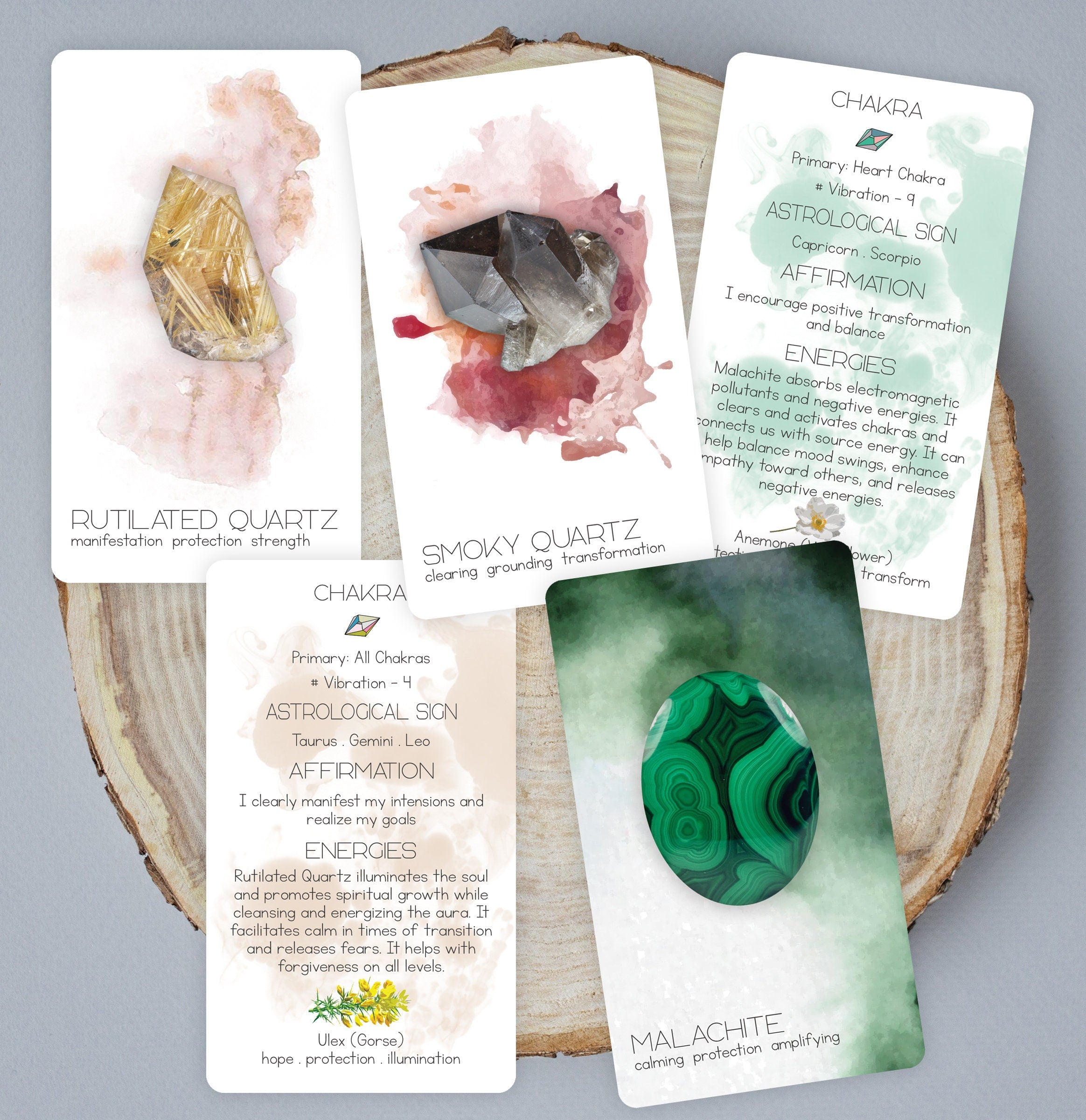 Radiant Crystal Cards 2nd Edition, crystal oracle cards informational crystal card deck learn about crystals oracle cards deck
