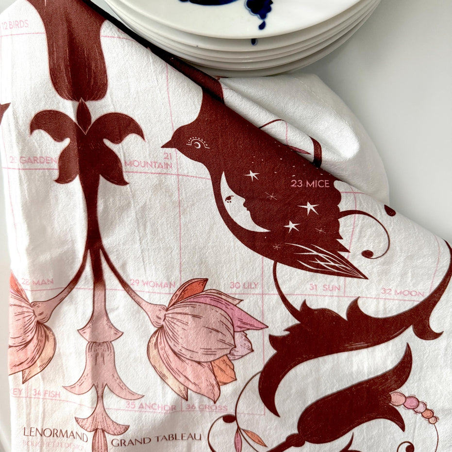 LENORMAND ALTAR CLOTH - Tea Towel | Lenormand Flight and Bloom