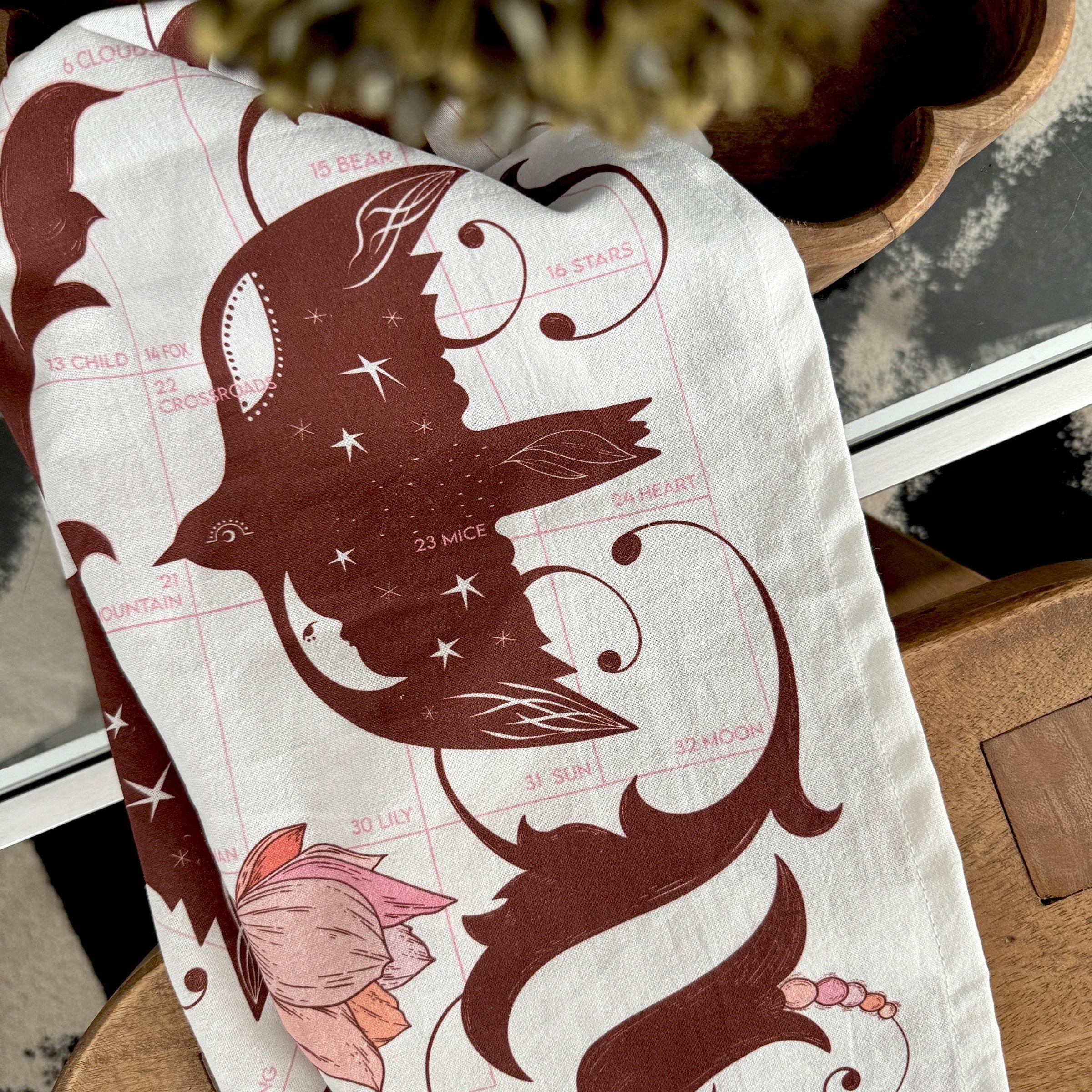 LENORMAND ALTAR CLOTH - Tea Towel | Lenormand Flight and Bloom