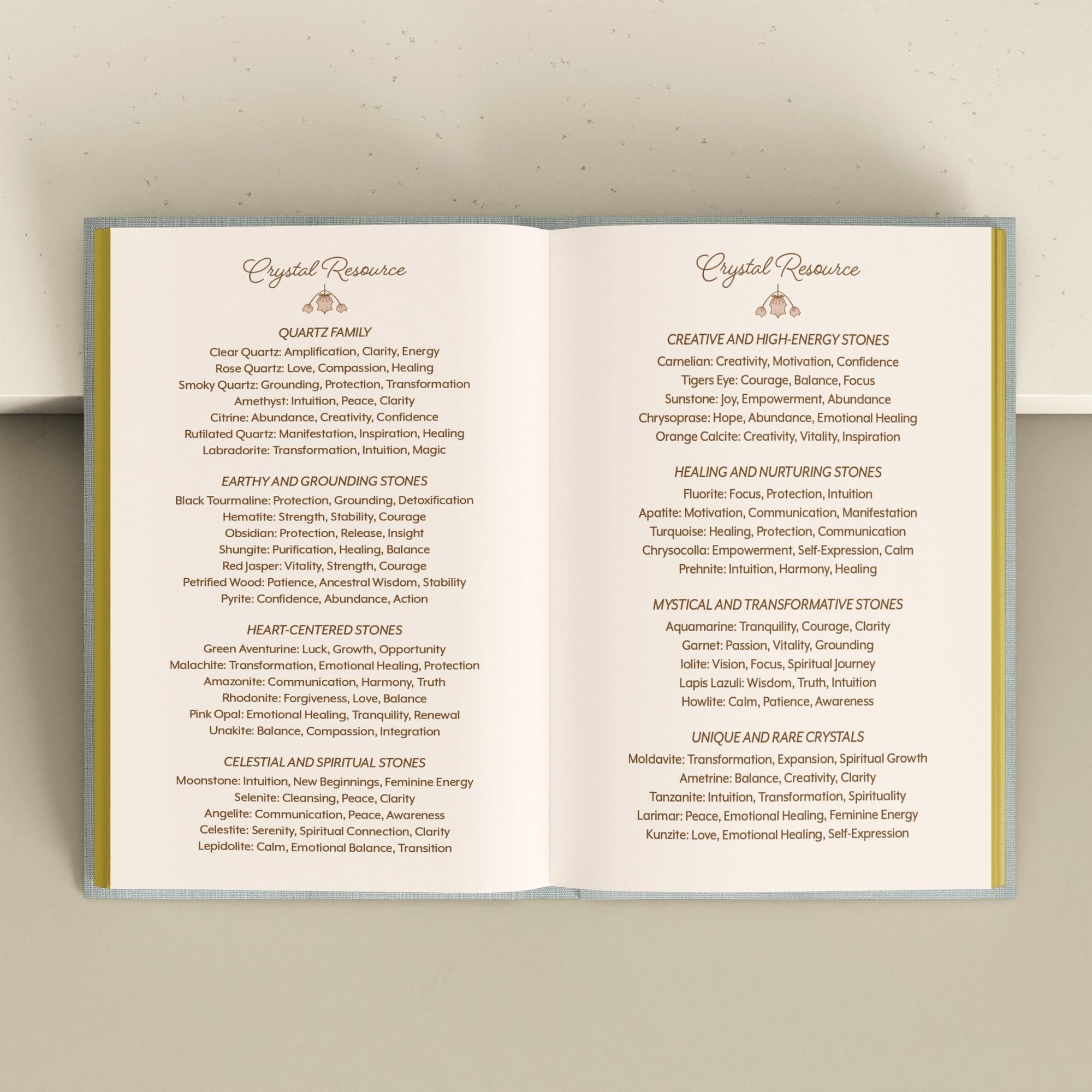 CRYSTAL JOURNAL | Crystal Companion Journal - Resource Divination Journal