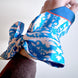 SKINNY SILK SCARF | Bunny Glen Blue - 100% Pure Mulberry Silk, Versatile Floral Scarf and Bow Accessory 39