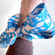 SKINNY SILK SCARF | Bunny Glen Blue - 100% Pure Mulberry Silk, Versatile Floral Scarf and Bow Accessory 39