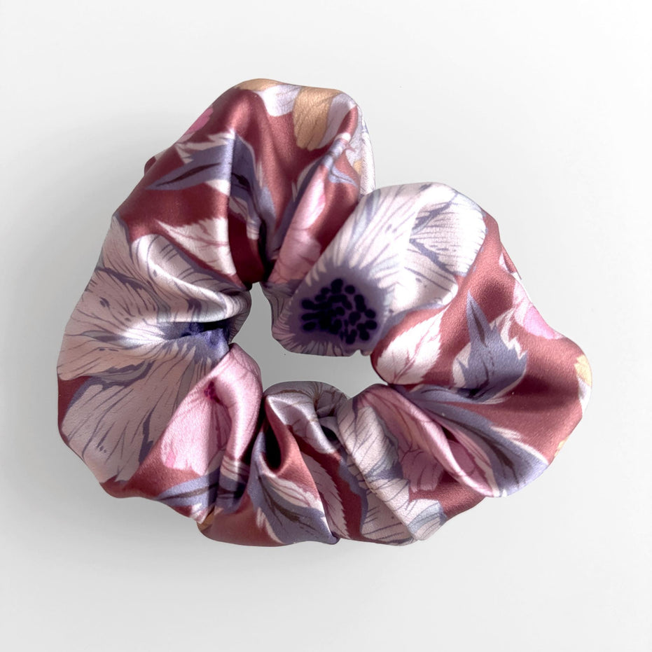 SILK SCRUNCHIES | Evening Garden - 100% Silk, Versatile hair Accessory