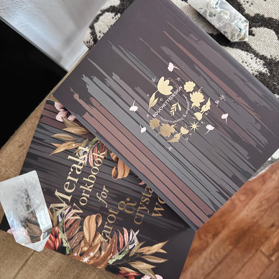 TAROT WORKBOOK | Meraki Workbook for Tarot and Crystal Work, Divination Journal for Tarot, Crystal and Divination