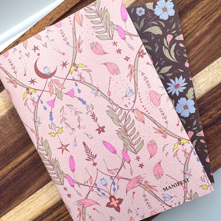 BOTANICAL NOTEBOOKS | Set of Two or Four Floral Notebook Collection 5x7
