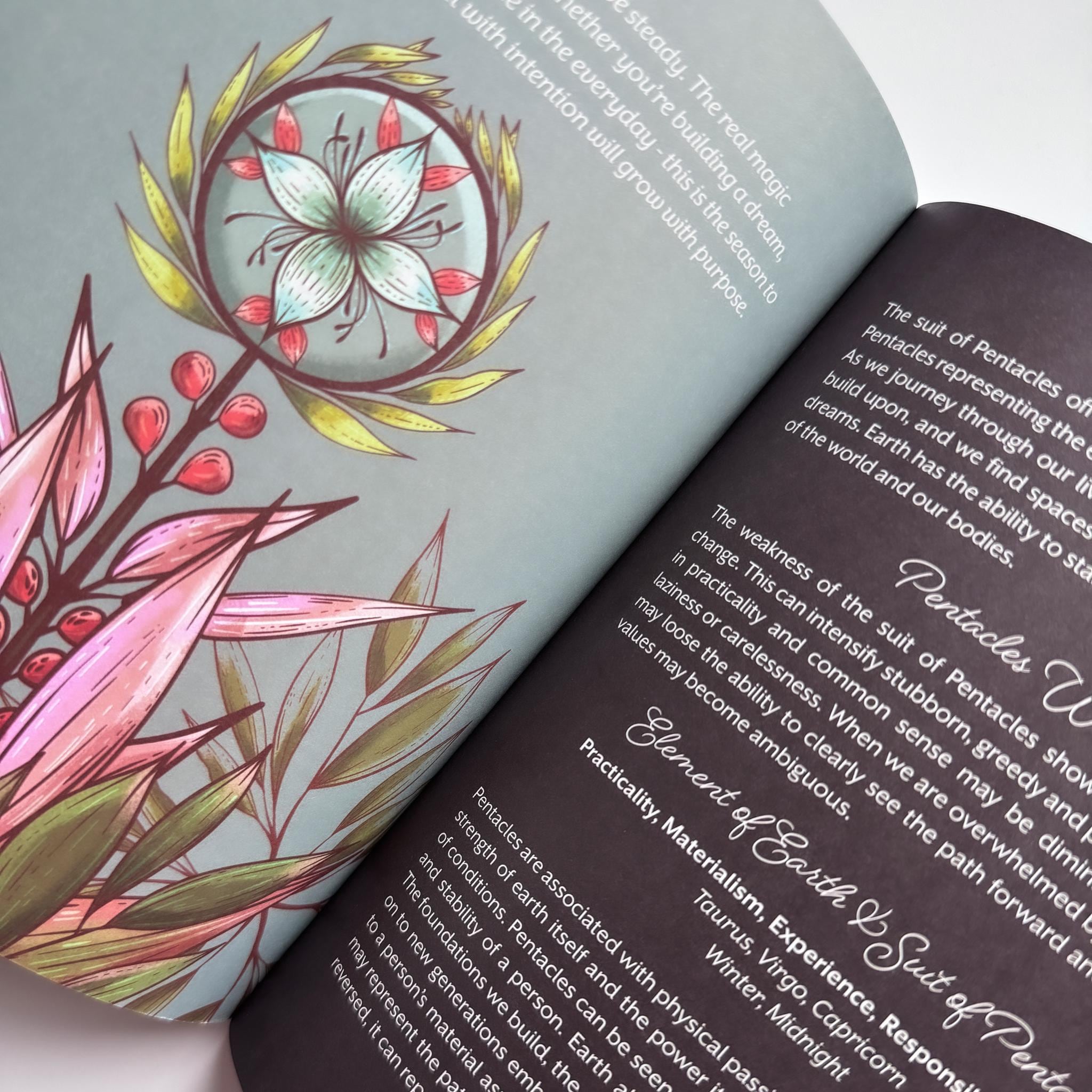 TAROT WORKBOOK | Meraki Workbook for Tarot and Crystal Work, Divination Journal for Tarot, Crystal and Divination