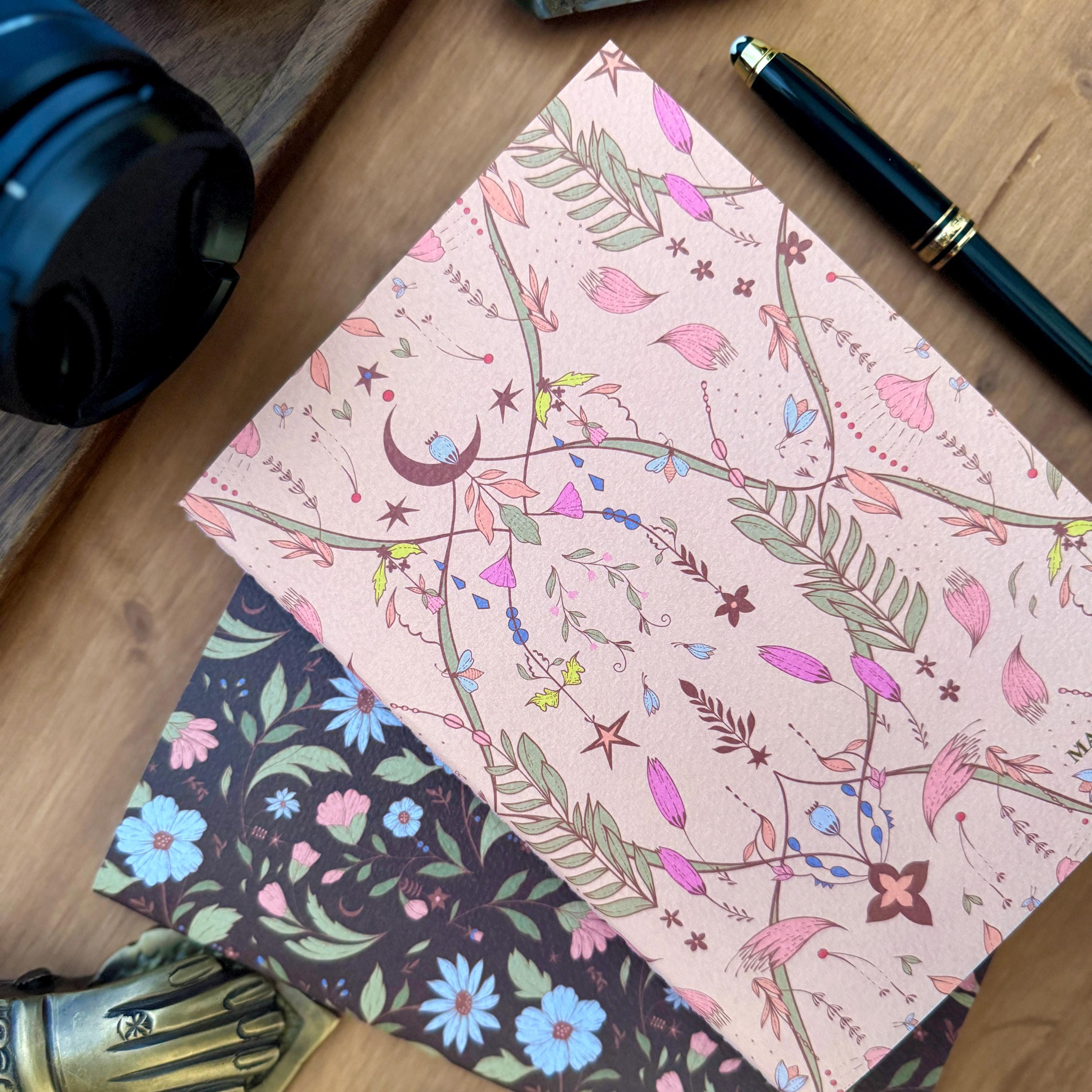 BOTANICAL NOTEBOOKS | Set of Two or Four Floral Notebook Collection 5x7