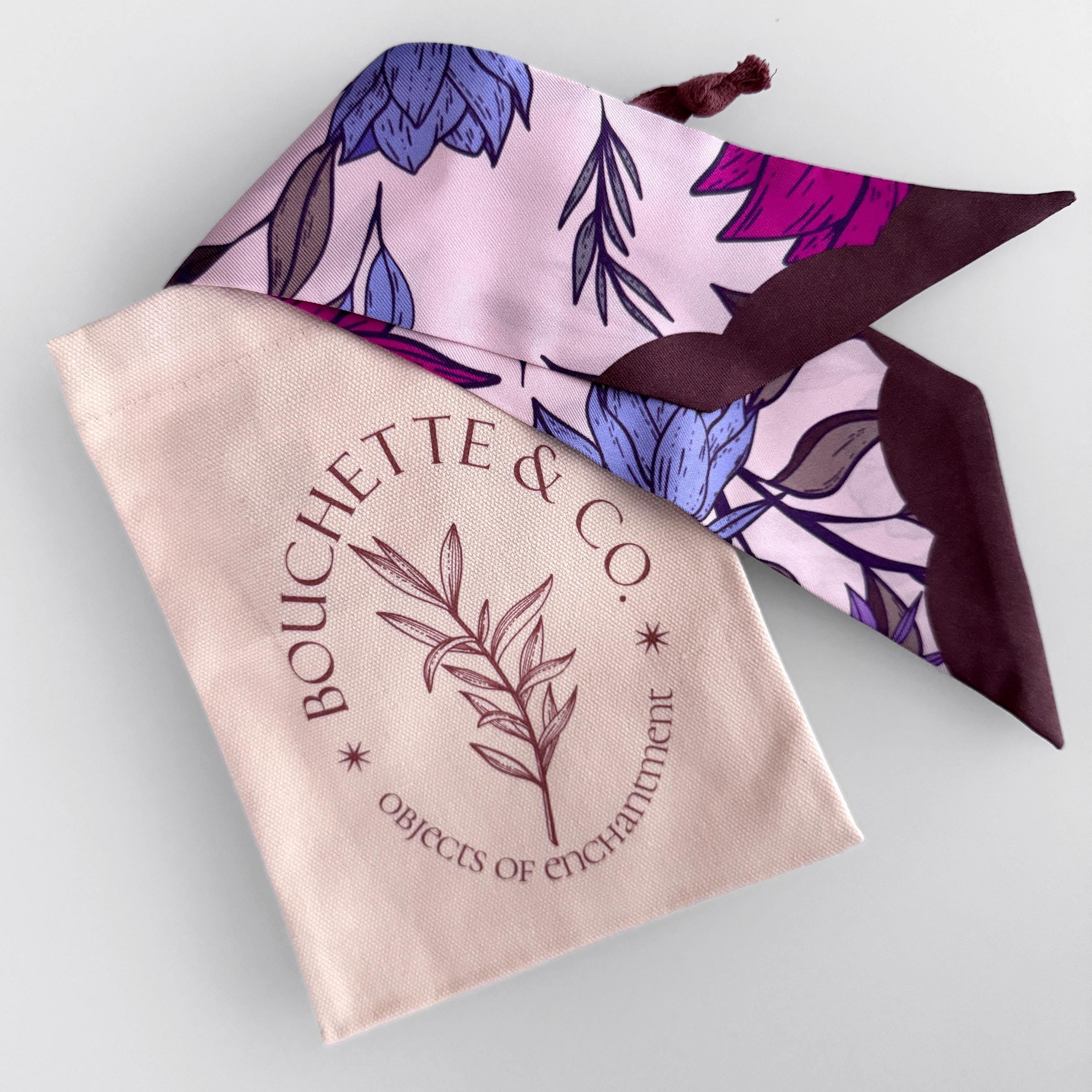 SKINNY SILK SCARF | Bunny Glen Blue - 100% Pure Mulberry Silk, Versatile Floral Scarf and Bow Accessory 39