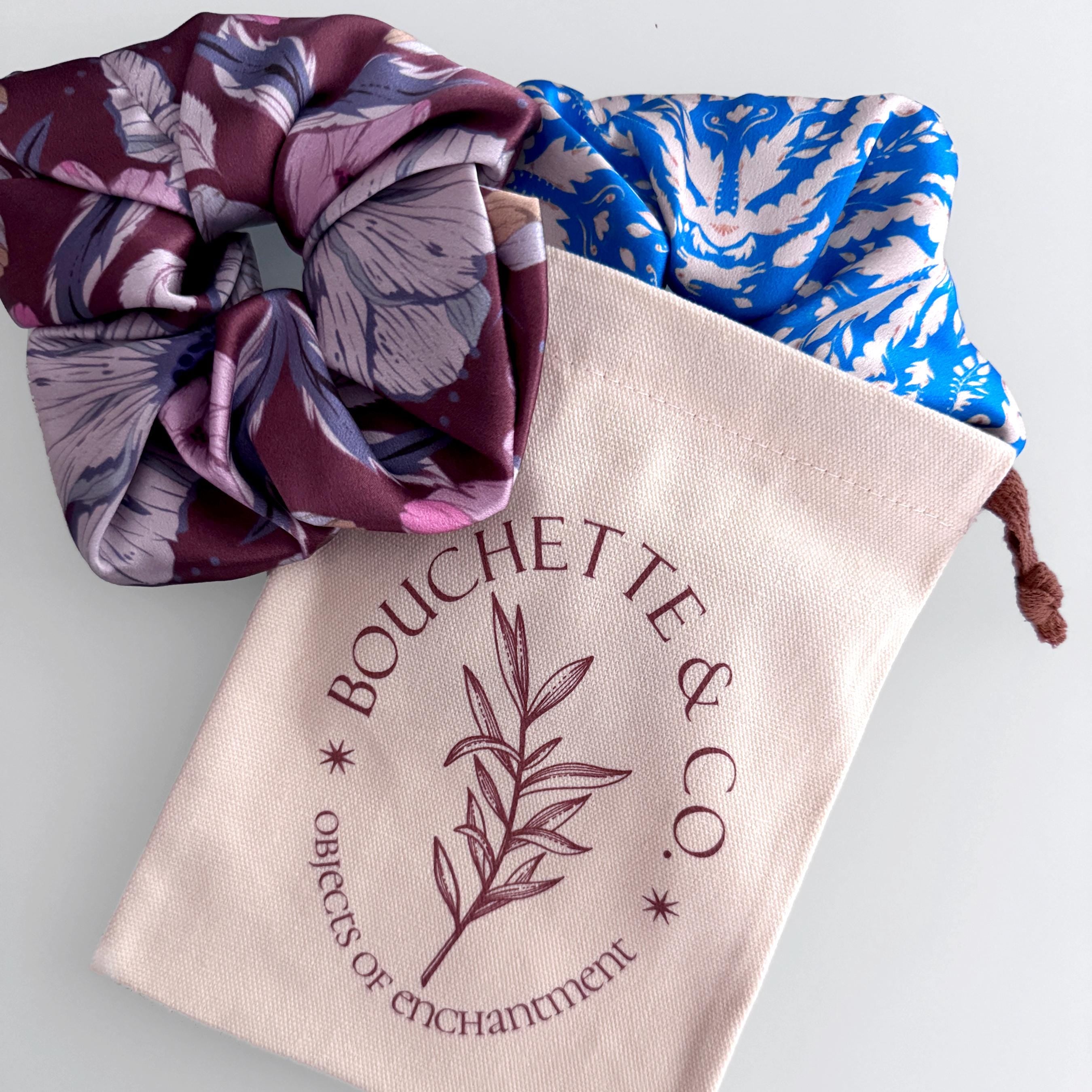 SILK SCRUNCHIES | Evening Garden - 100% Silk, Versatile hair Accessory