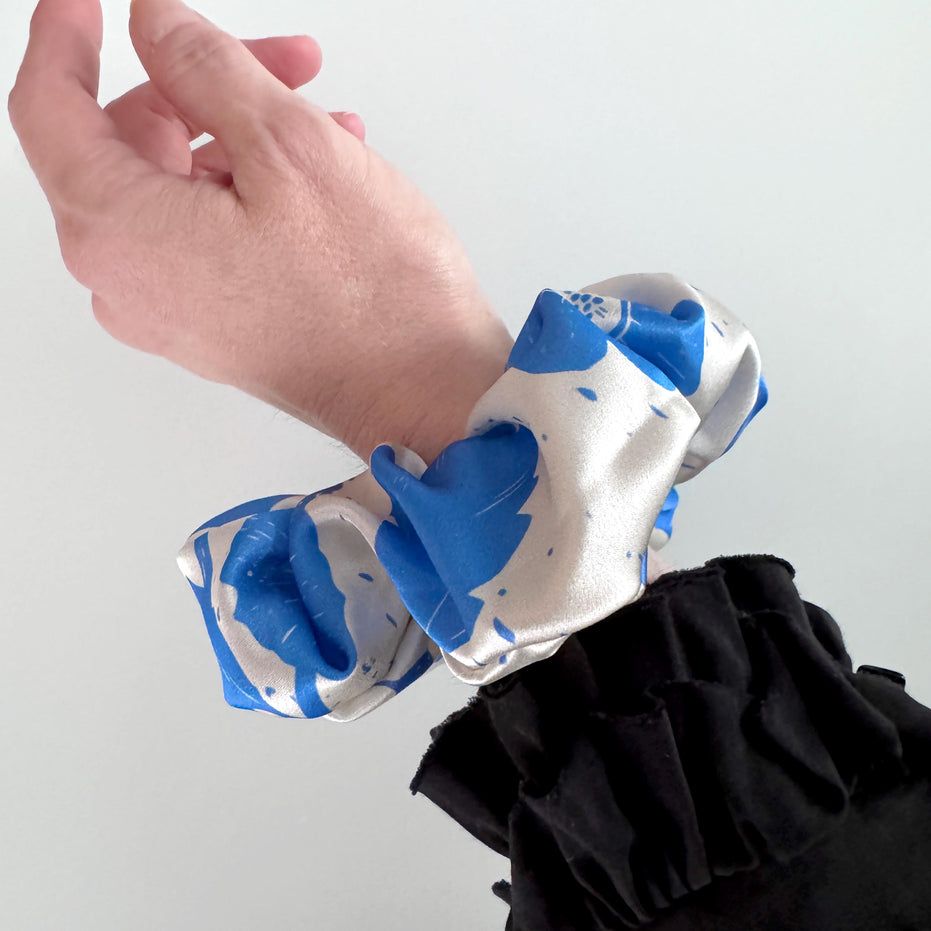 SILK SCRUNCHIES | Moonlit Blooms - 100% Silk, Versatile hair Accessory