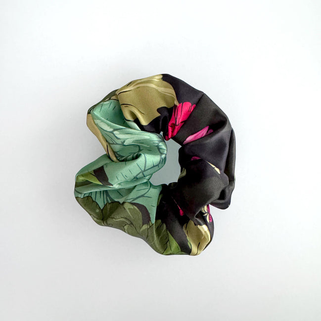 SILK SCRUNCHIES | Peony Garden - 100% Silk, Versatile hair Accessory