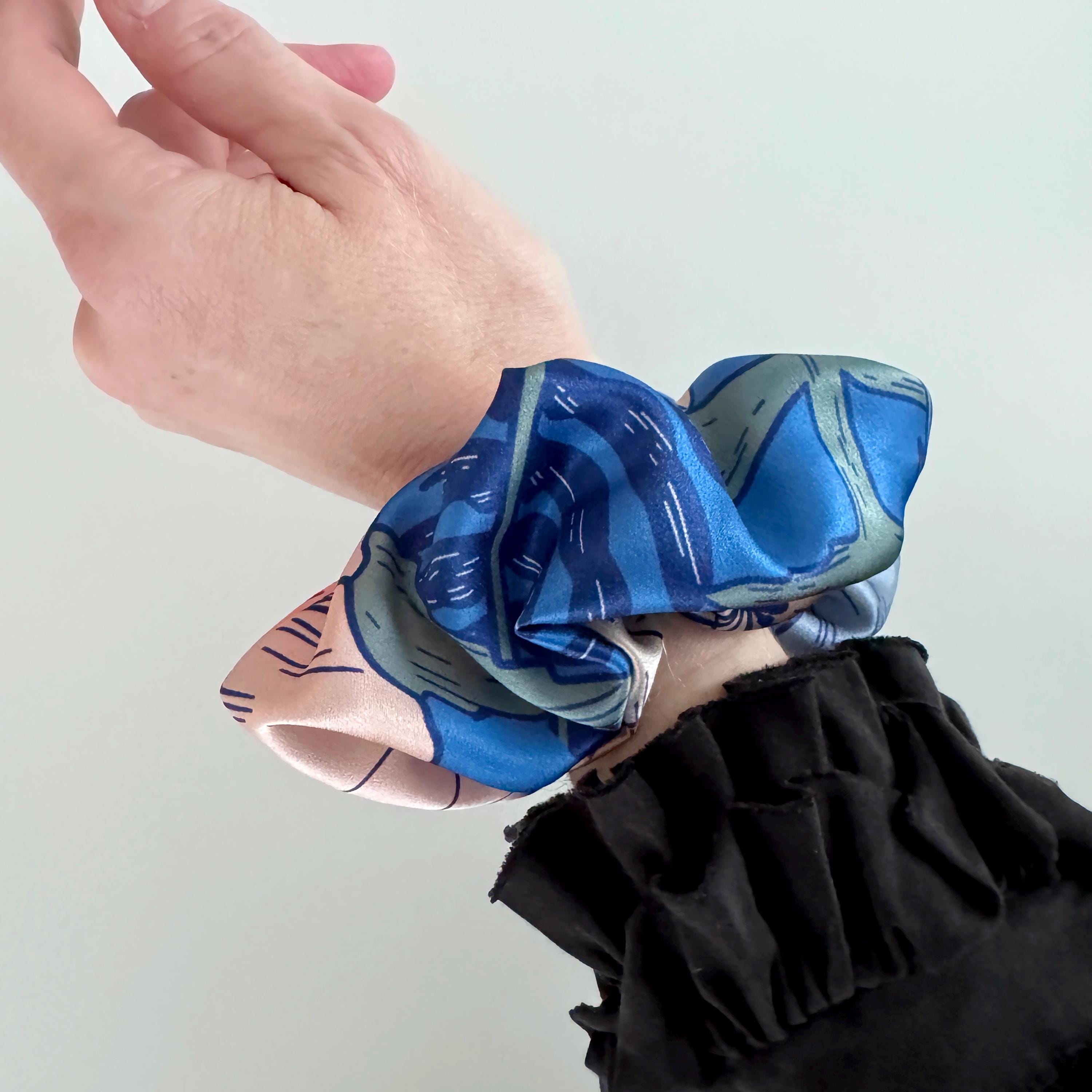 SILK SCRUNCHIES | Electric Garden - 100% Silk, Versatile hair Accessory