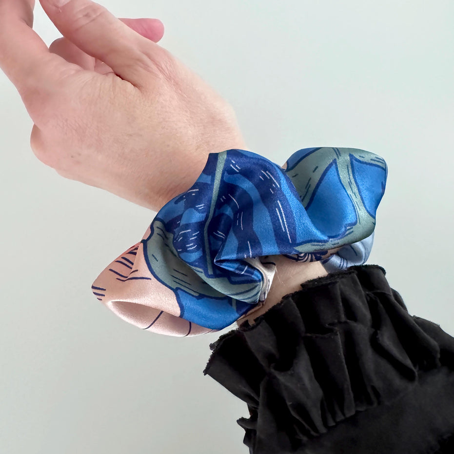 SILK SCRUNCHIES | Electric Garden - 100% Silk, Versatile hair Accessory
