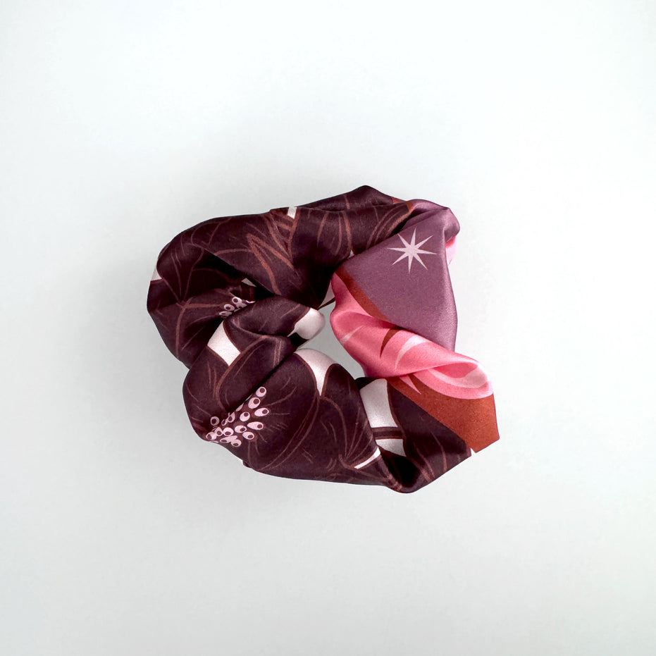 SILK SCRUNCHIES | Lunar Blossom - 100% Silk, Versatile hair Accessory