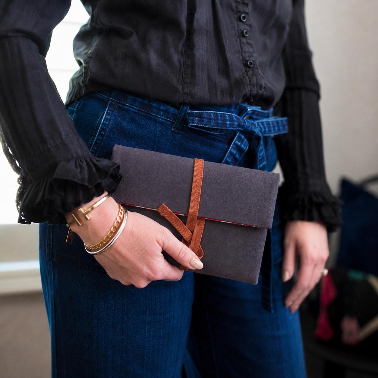 REVERSABLE ENVELOPE POUCH | Ember Dot Cotton Canvas Everyday Pouch Accessory