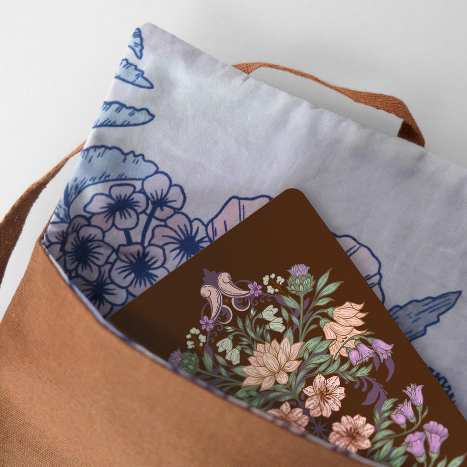 REVERSABLE ENVELOPE POUCH | Blue Bramble Cotton Canvas Everyday Pouch Accessory