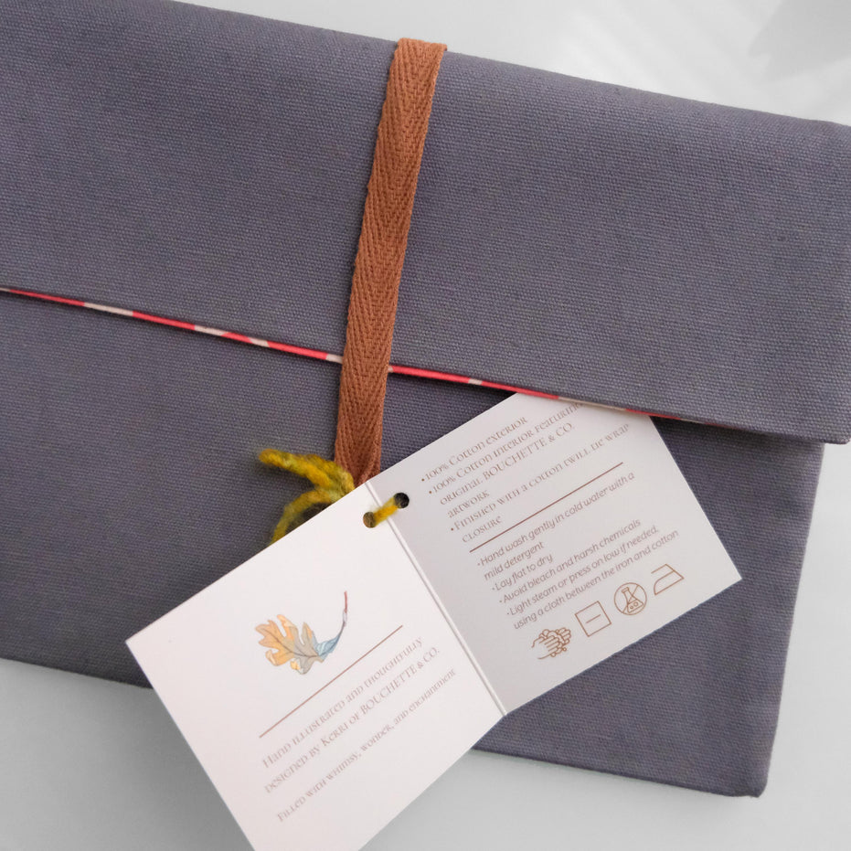REVERSABLE ENVELOPE POUCH | Ember Dot Cotton Canvas Everyday Pouch Accessory