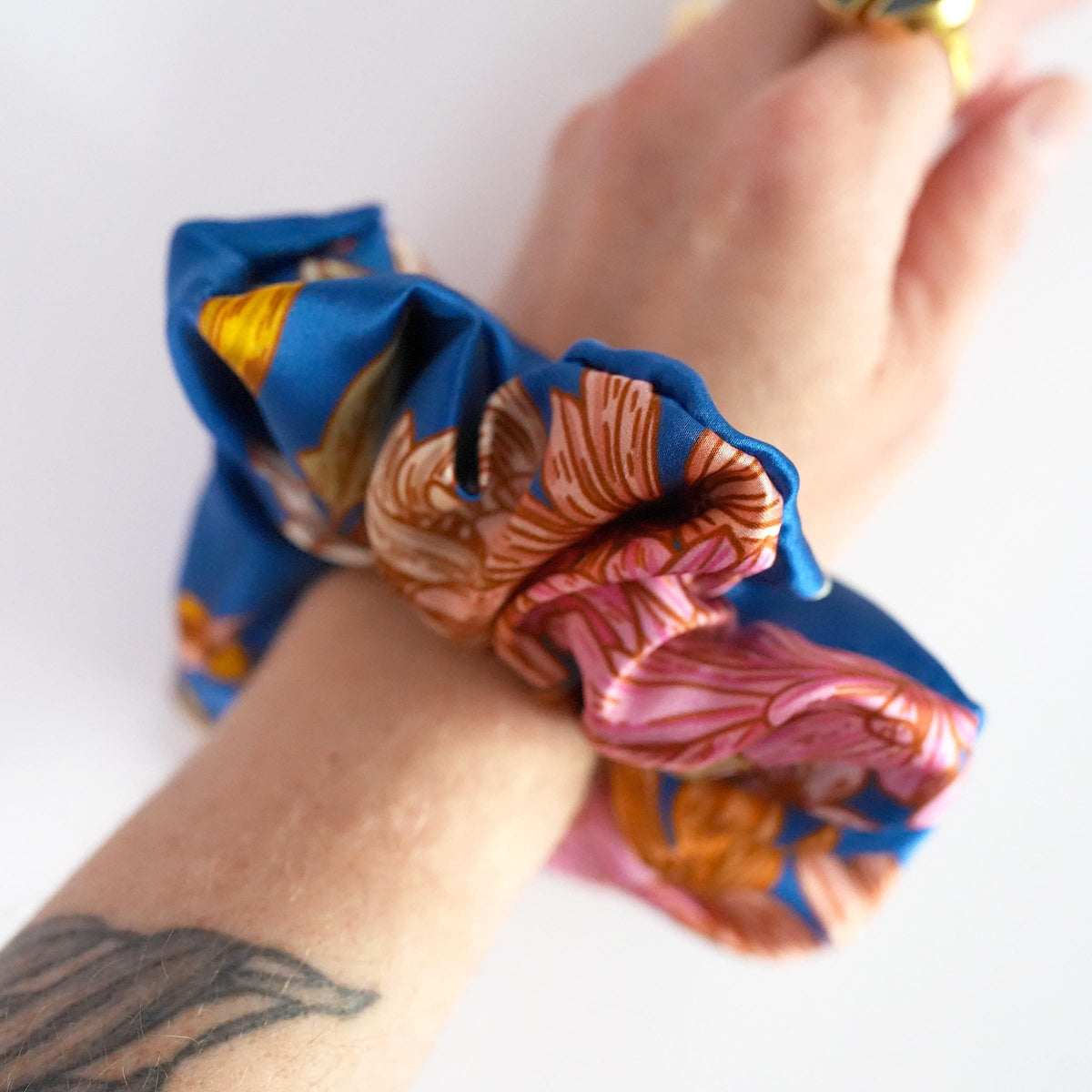 SILK SCRUNCHIES | Floral Buzz - 100% Silk, Versatile hair Accessory