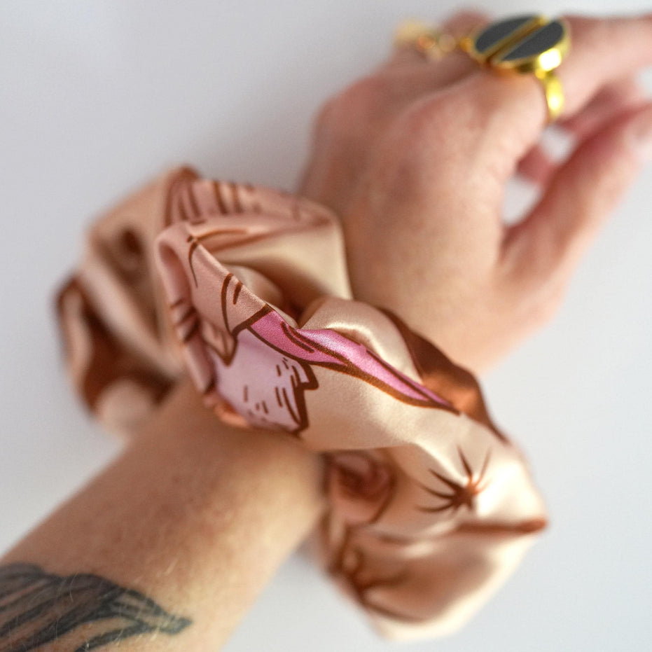 SILK SCRUNCHIES | Celestial Blush - 100% Silk, Versatile hair Accessory