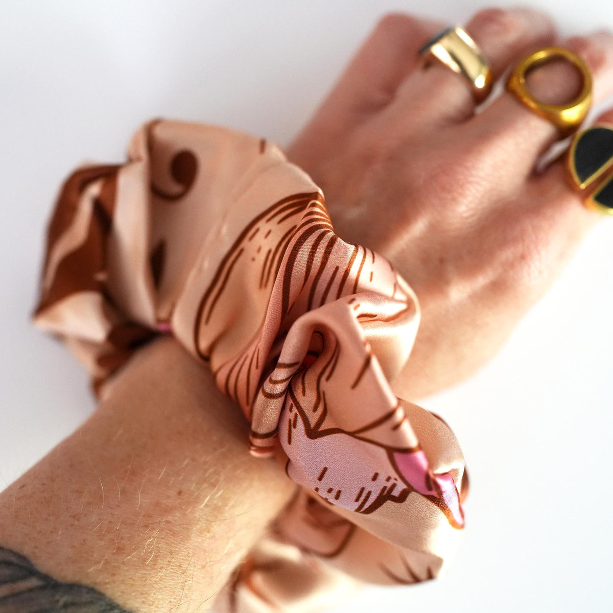 SILK SCRUNCHIES | Celestial Blush - 100% Silk, Versatile hair Accessory