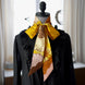 SKINNY SILK SCARF | Saffron Bloom - 100% Silk, Versatile Floral Scarf and Bow Accessory 65